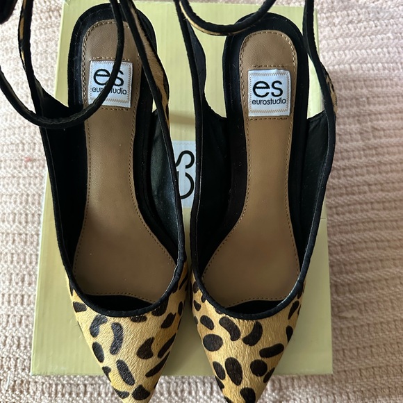 Studio Leopard Print Slingback Heels - Picture 1 of 4